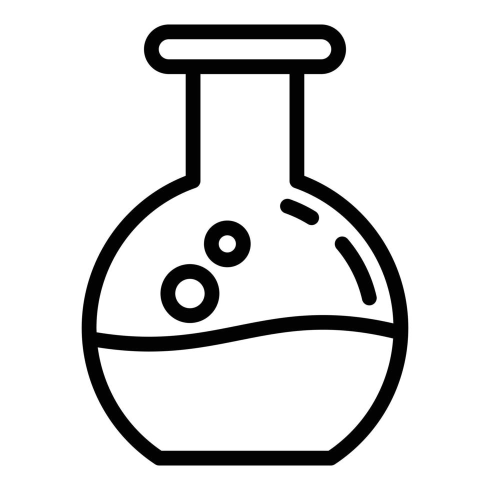 icône de flacon chimique de laboratoire médico-légal, style de contour vecteur