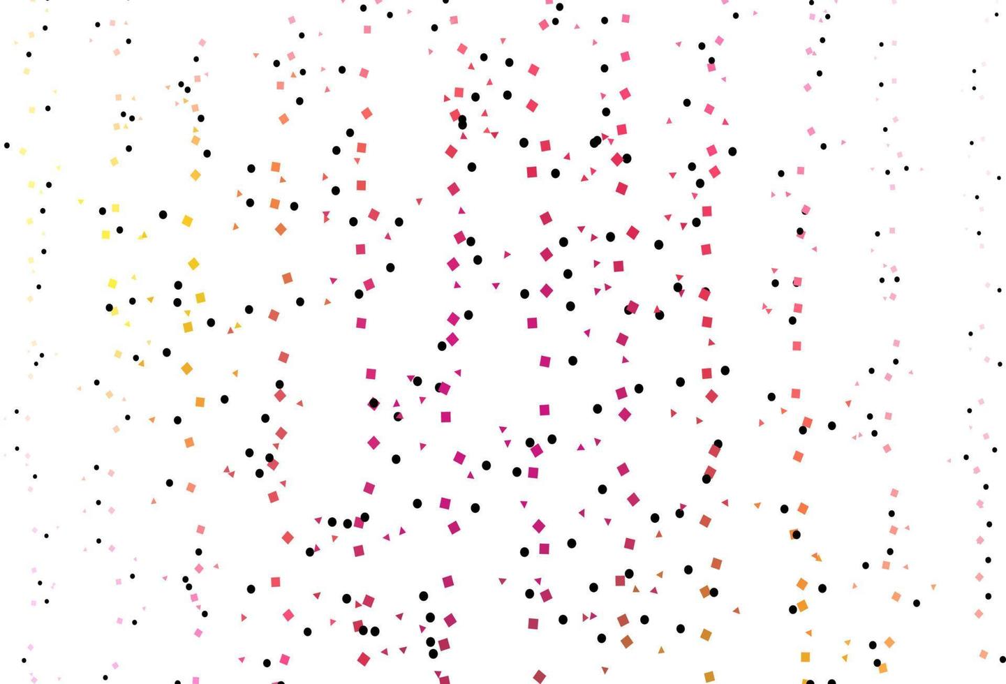 modèle vectoriel rouge clair et jaune avec cristaux, cercles, carrés.