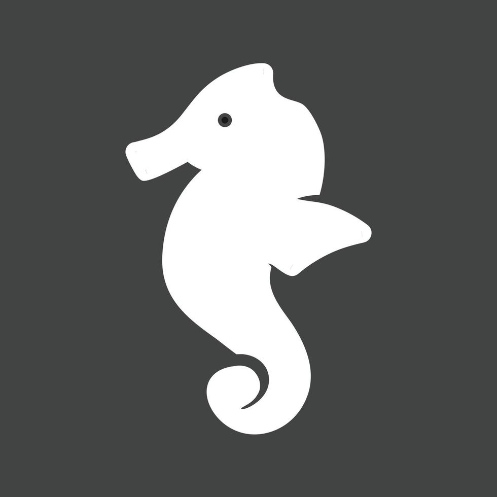 icône inversée de glyphe de cheval de mer vecteur