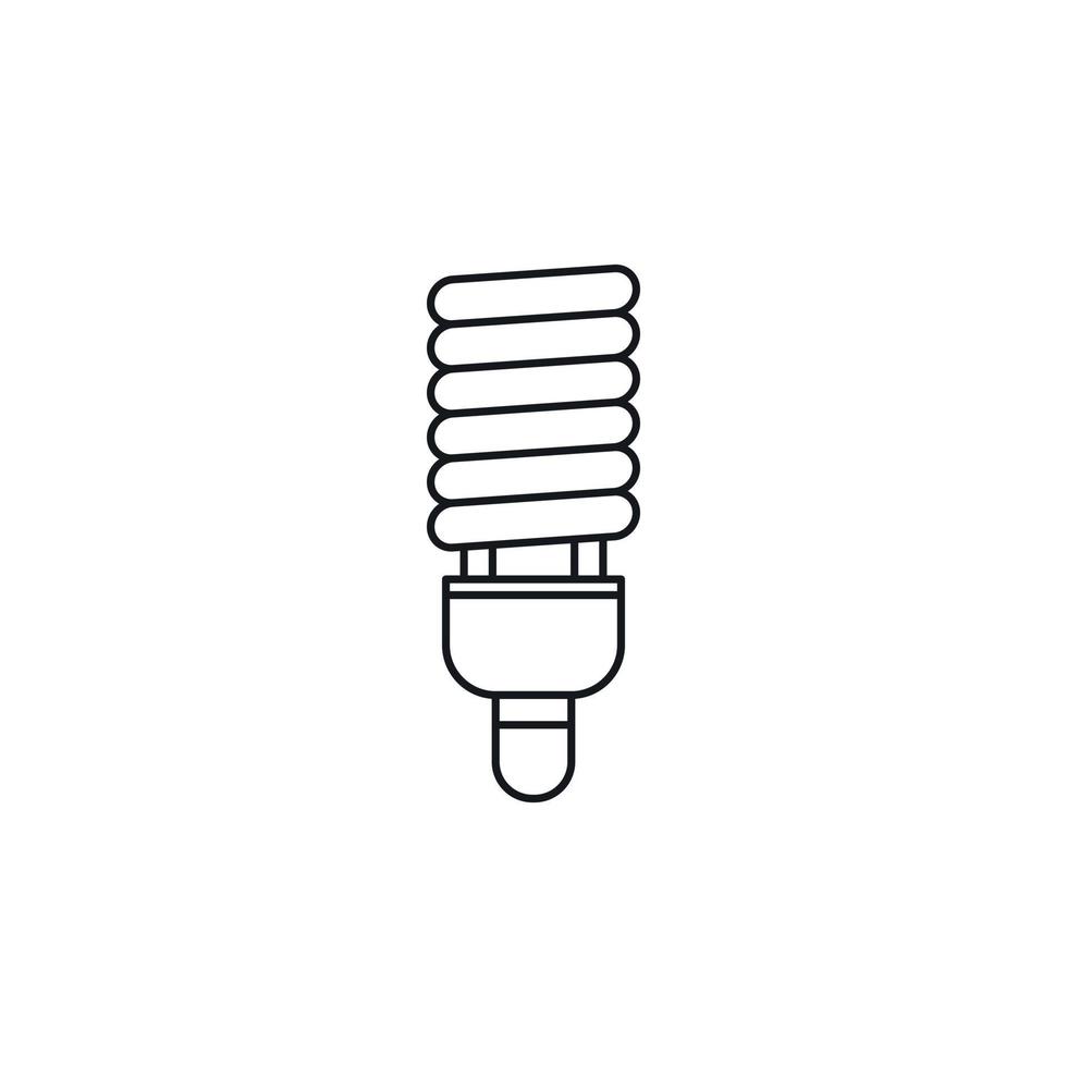 icône d'ampoule fluorescente, style de contour vecteur