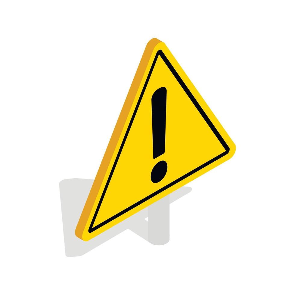 icône de panneau d'avertissement de danger, style 3d isométrique vecteur