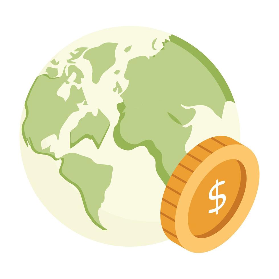 icône de conception unique de l'argent mondial vecteur