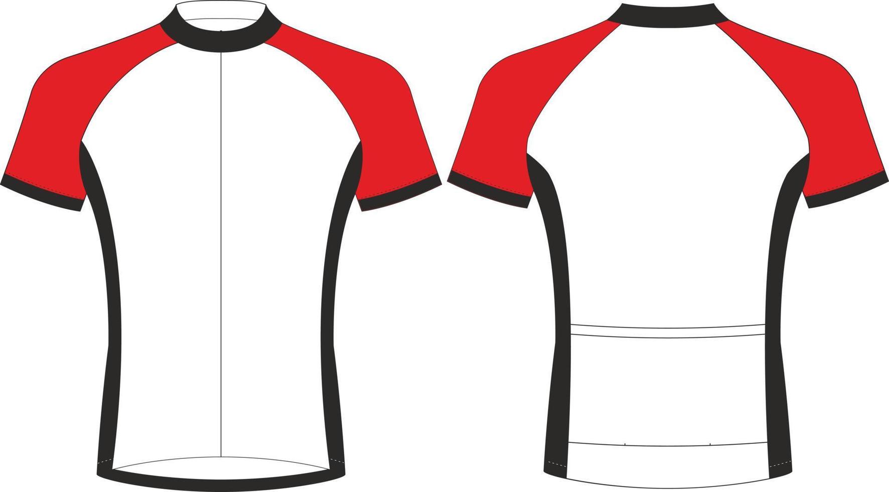 maillots de cyclisme, modèle de maquette de sport à manches courtes, maquette de veste à glissière uniforme de cyclisme, fichiers eps vectoriels complets vecteur