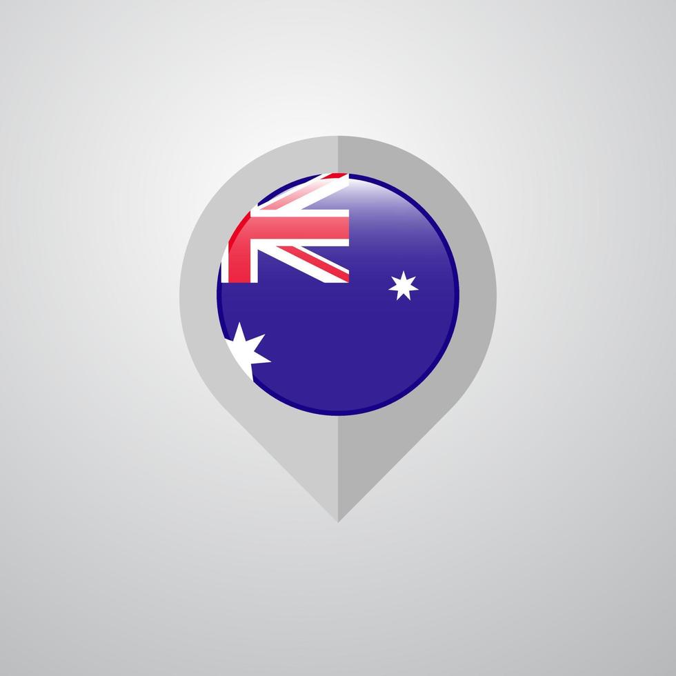 pointeur de navigation de carte avec le vecteur de conception du drapeau australien