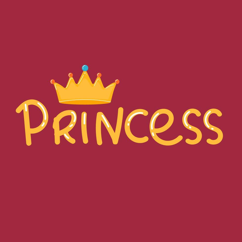 titre princesse rose. élément de design pour les filles. vecteur