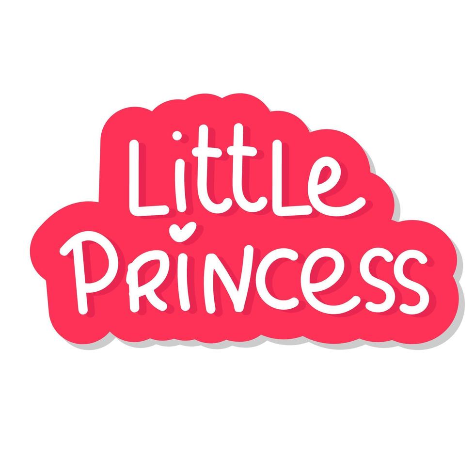 petite princesse titre rose. élément de design pour les filles. vecteur