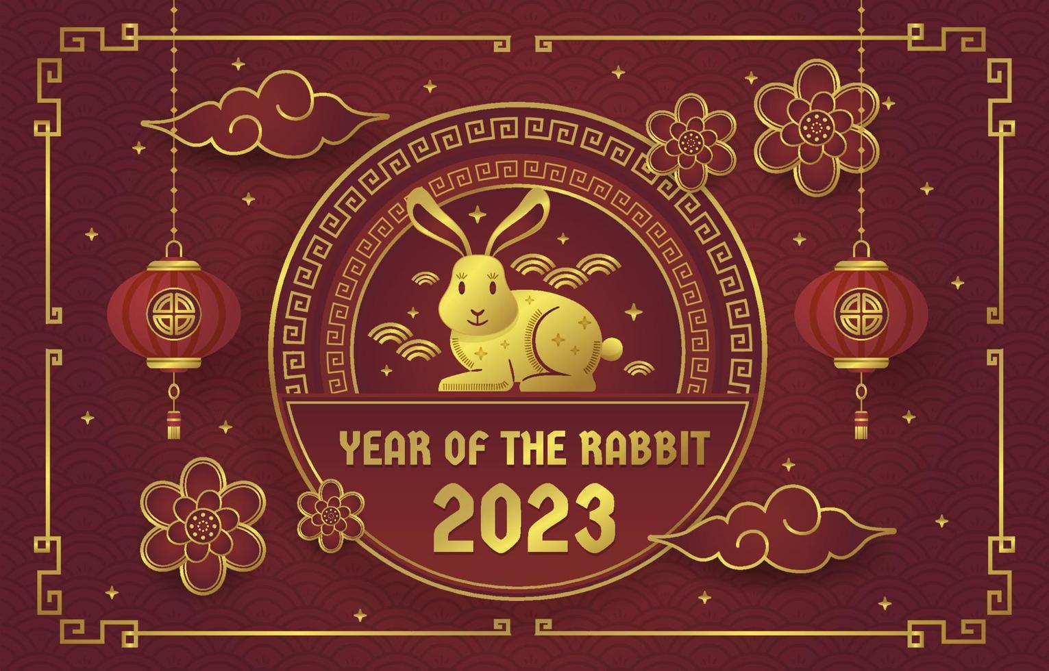 année du lapin fond de nouvel an chinois vecteur