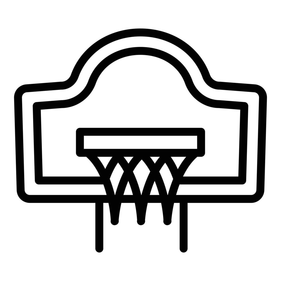 icône de panier de basket-ball, style de contour vecteur