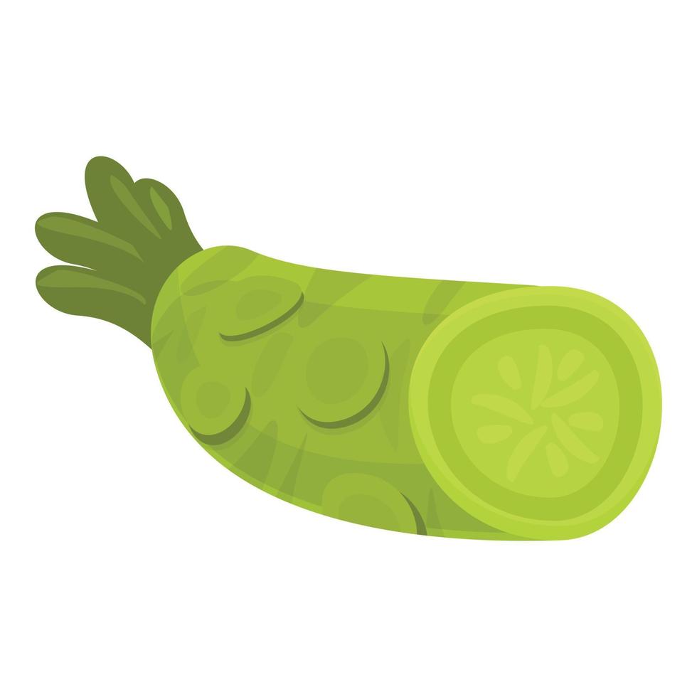 icône de racine de wasabi, dessin animé et style plat vecteur