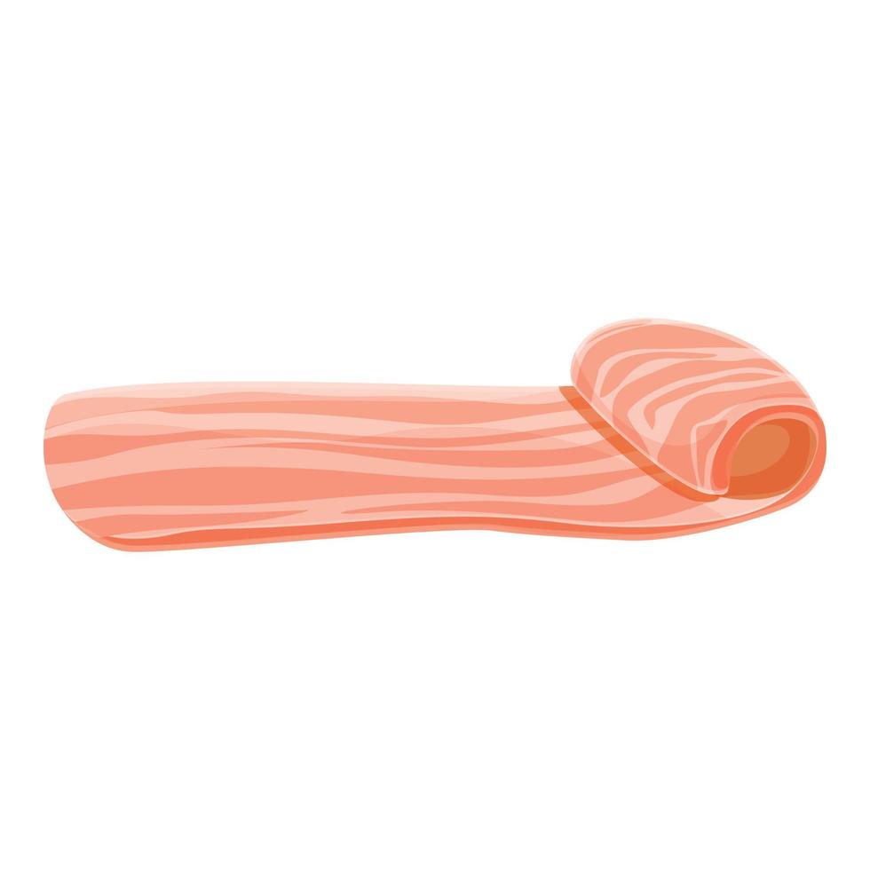 icône salée de bacon, style cartoon vecteur