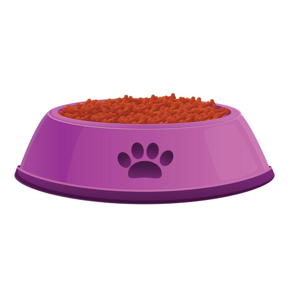 icône de bol de nourriture pour chien plein, style cartoon vecteur