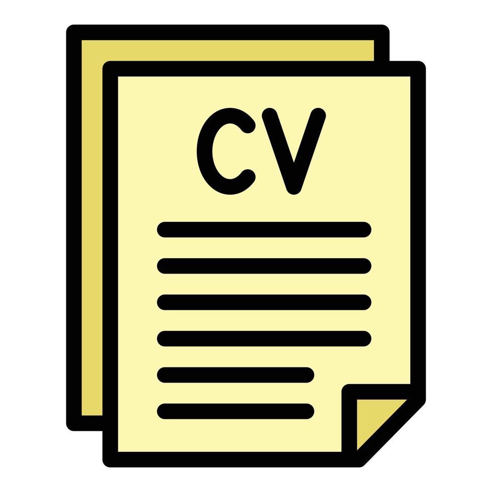 vecteur de contour d'icône de document cv. entretien de recherche