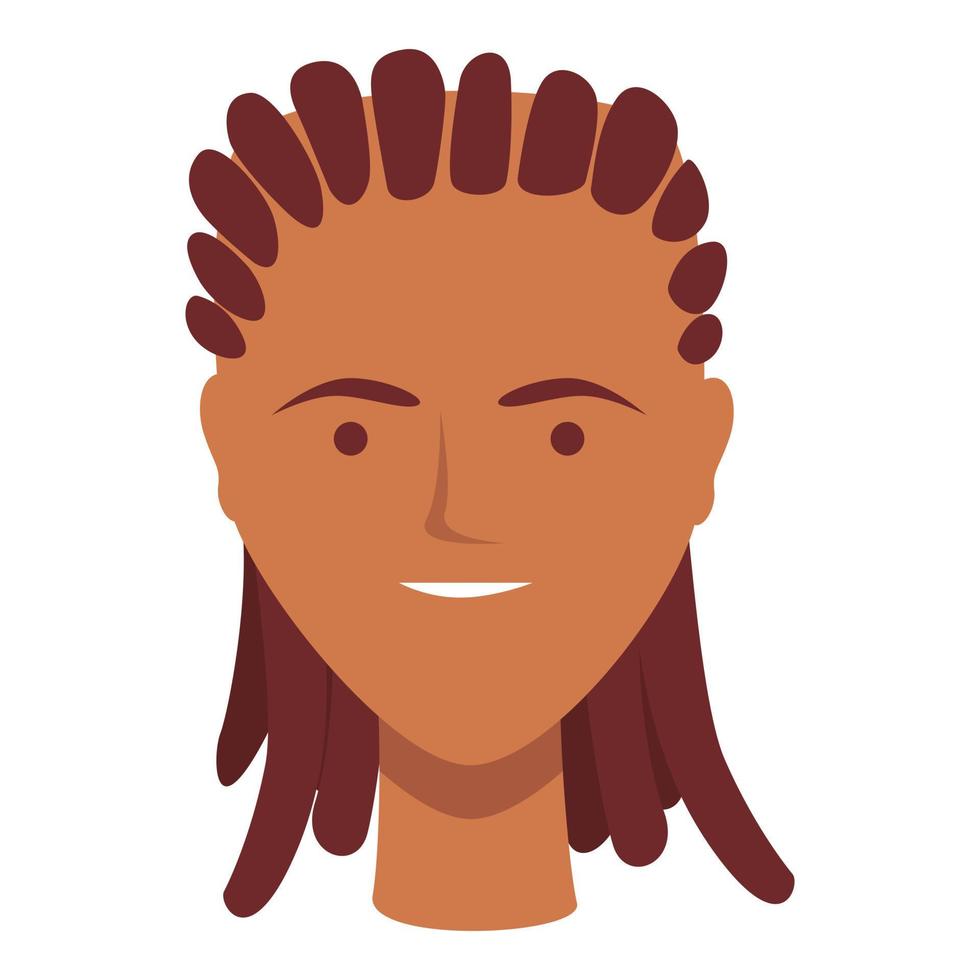 vecteur de dessin animé icône homme afro souriant. cheveux africains