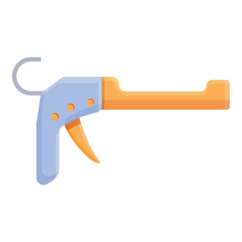 icône de pistolet à calfeutrer en silicone charpentier, style cartoon vecteur