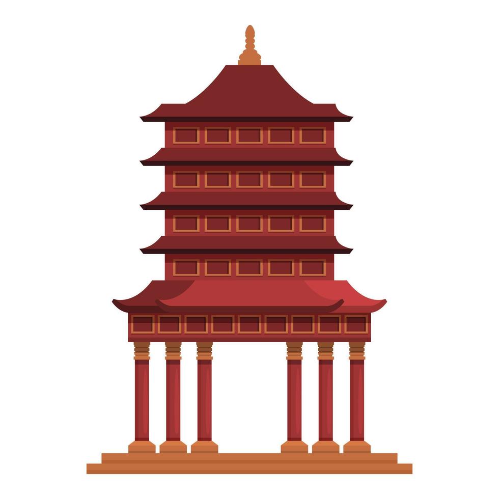 vecteur de dessin animé d'icône de maison asiatique. pagode chinoise