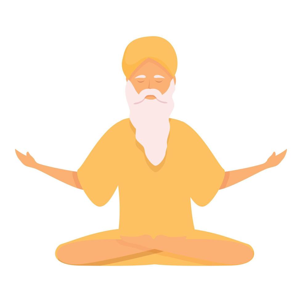 vecteur de dessin animé d'icône de personne indienne. homme de yoga