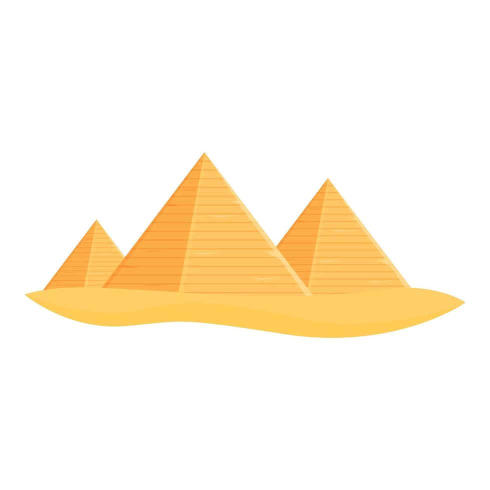 grand vecteur de dessin animé icône pyramide. désert d'egypte