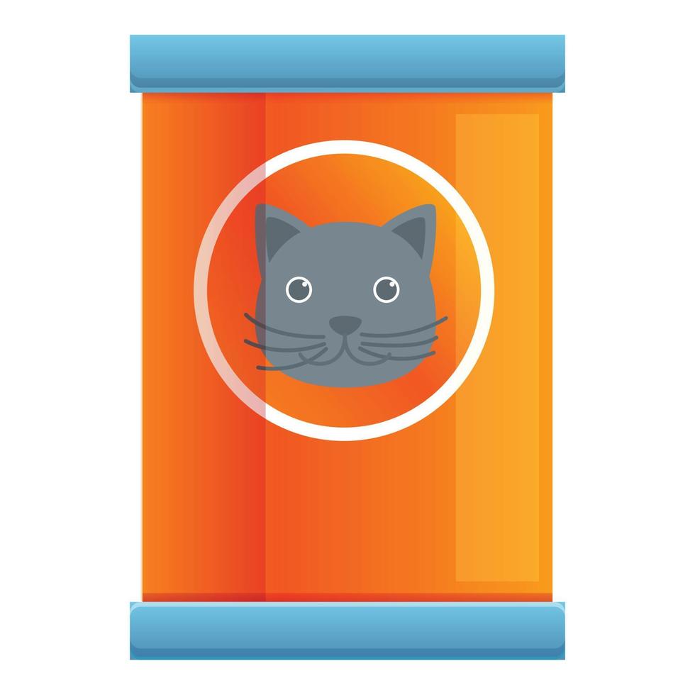 icône de boîte de conserve de nourriture pour chat, style cartoon vecteur
