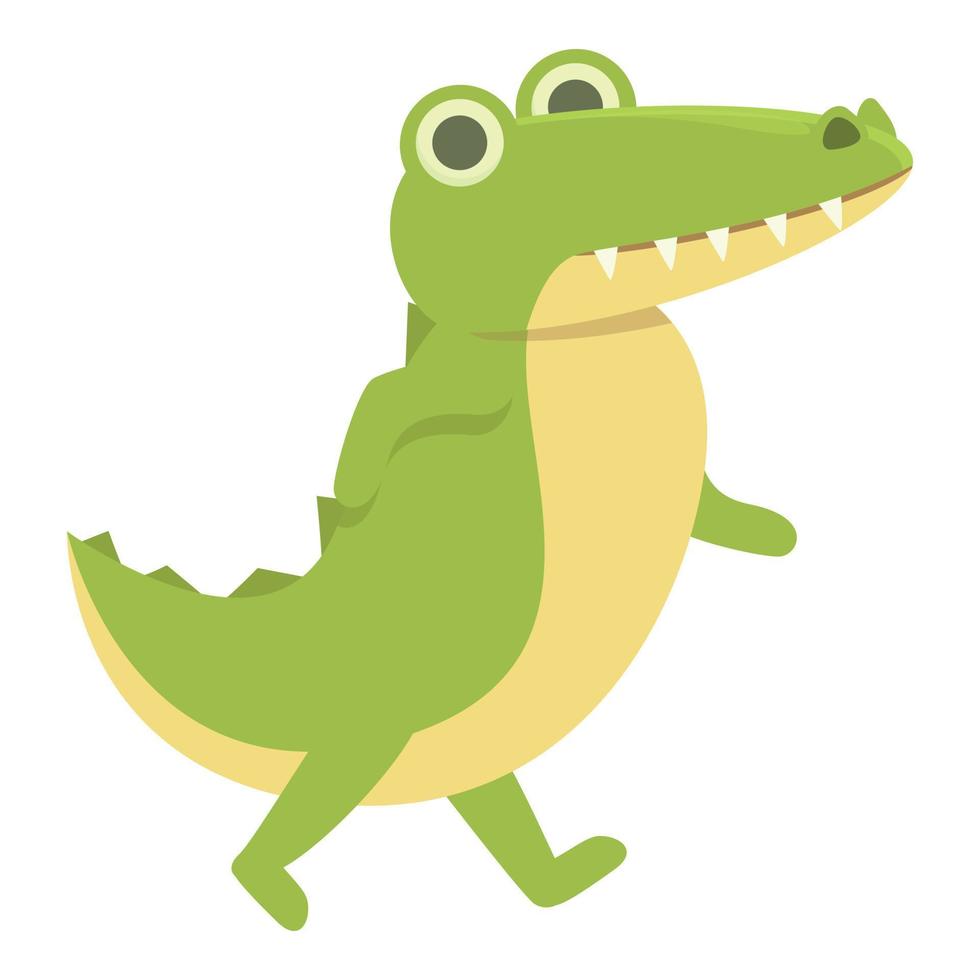 vecteur de dessin animé d'icône d'alligator marchant. animal mignon
