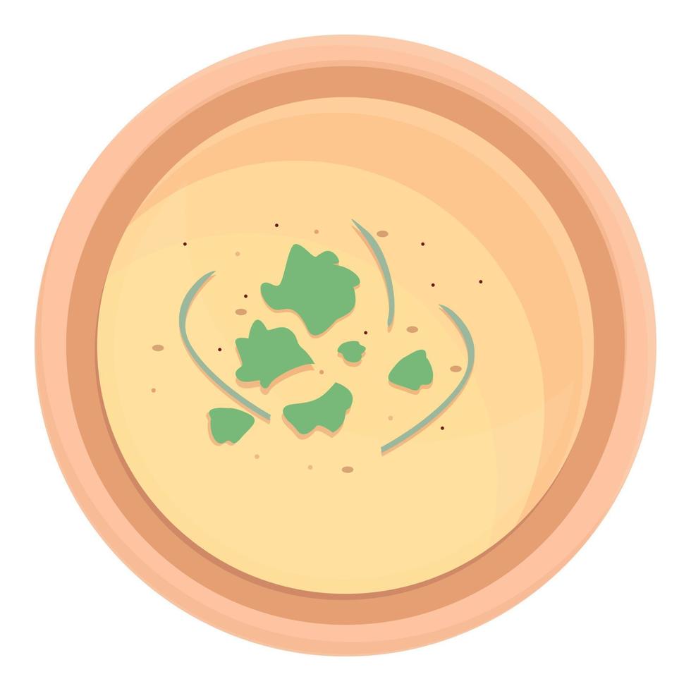 vecteur de dessin animé d'icône de soupe à la crème de persil. plat chaud