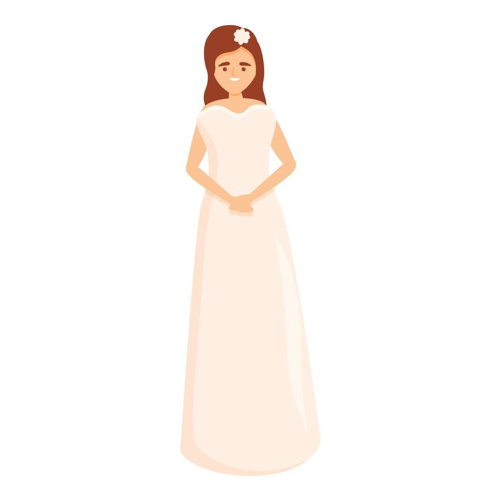 icône de robe de mariée femme, style cartoon vecteur