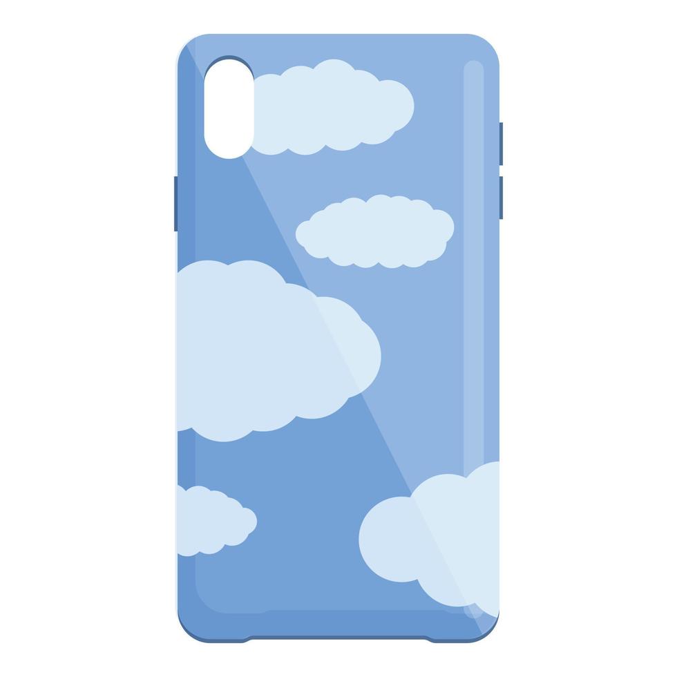 vecteur de dessin animé d'icône de cas de téléphone de nuage de ciel. couverture de téléphone intelligent