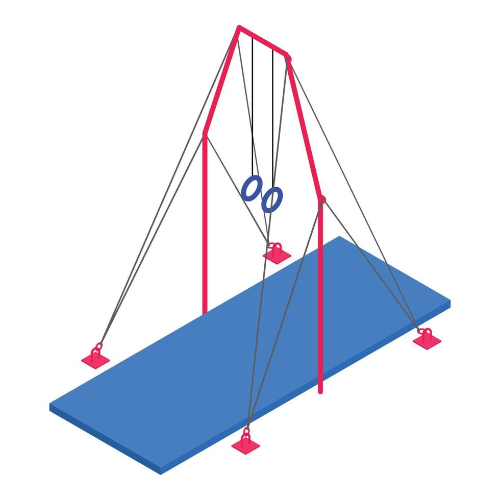 icône d'anneaux de gymnastique, style isométrique vecteur