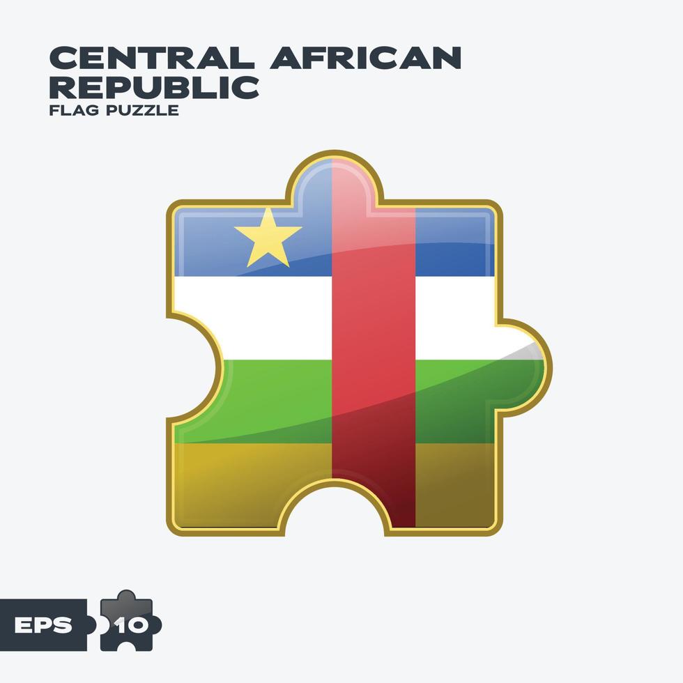 puzzle du drapeau de la république centrafricaine vecteur