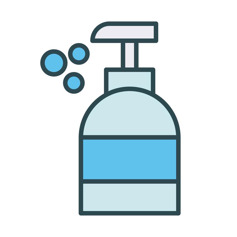 icône de remplissage de bouteille de savon antibactérien vecteur