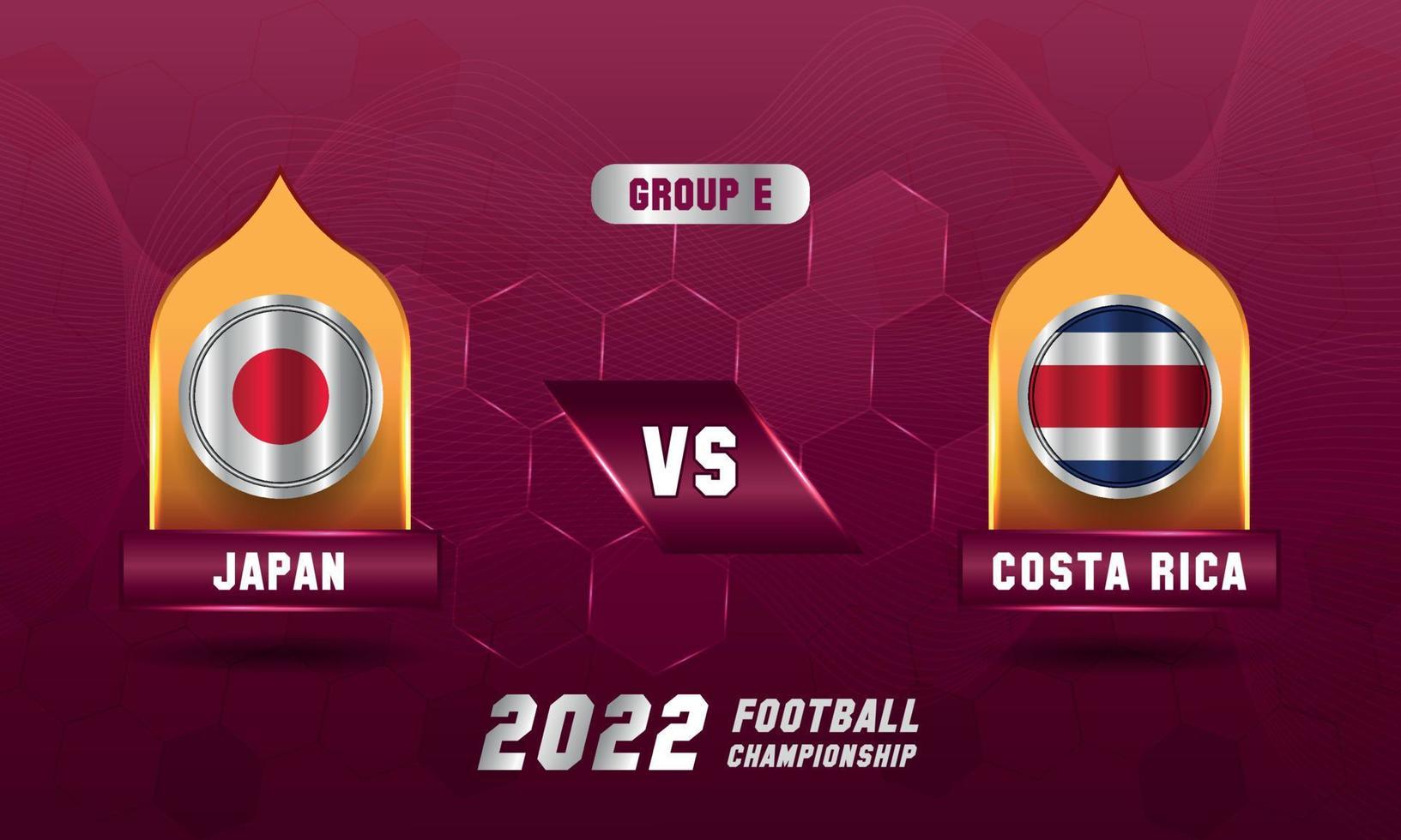coupe du monde de football qatar 2022 match japon vs costa rica vecteur