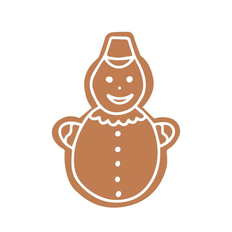 illustration de biscuit au gingembre bonhomme de neige de vecteur