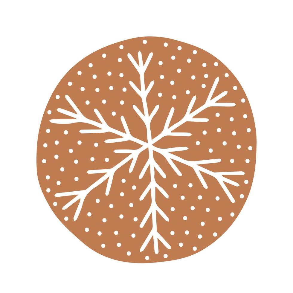 illustration de biscuit au gingembre rond vectoriel avec glaçage blanc