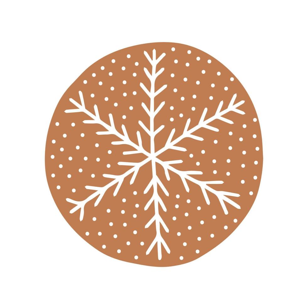 illustration de biscuit au gingembre rond vectoriel avec glaçage blanc