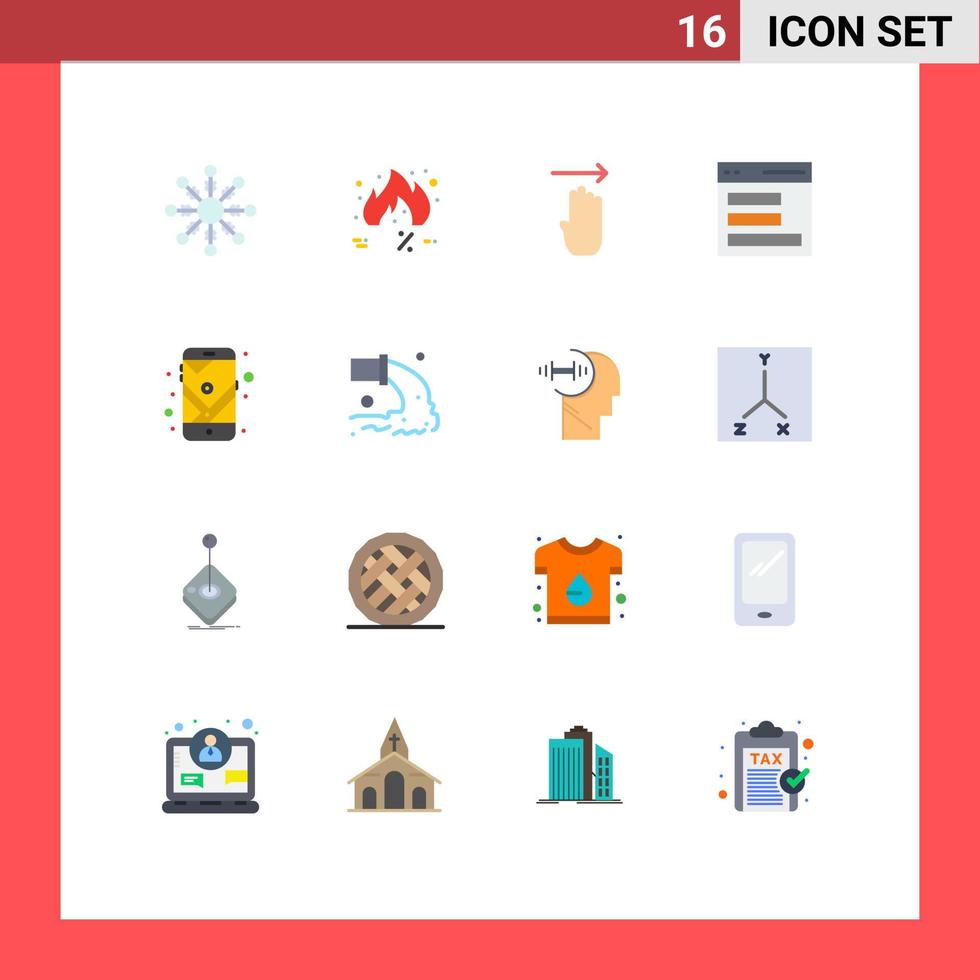 pack d'icônes vectorielles stock de 16 signes et symboles de ligne pour la communication d'interface de doigt utilisateur mobile pack modifiable d'éléments de conception de vecteur créatif