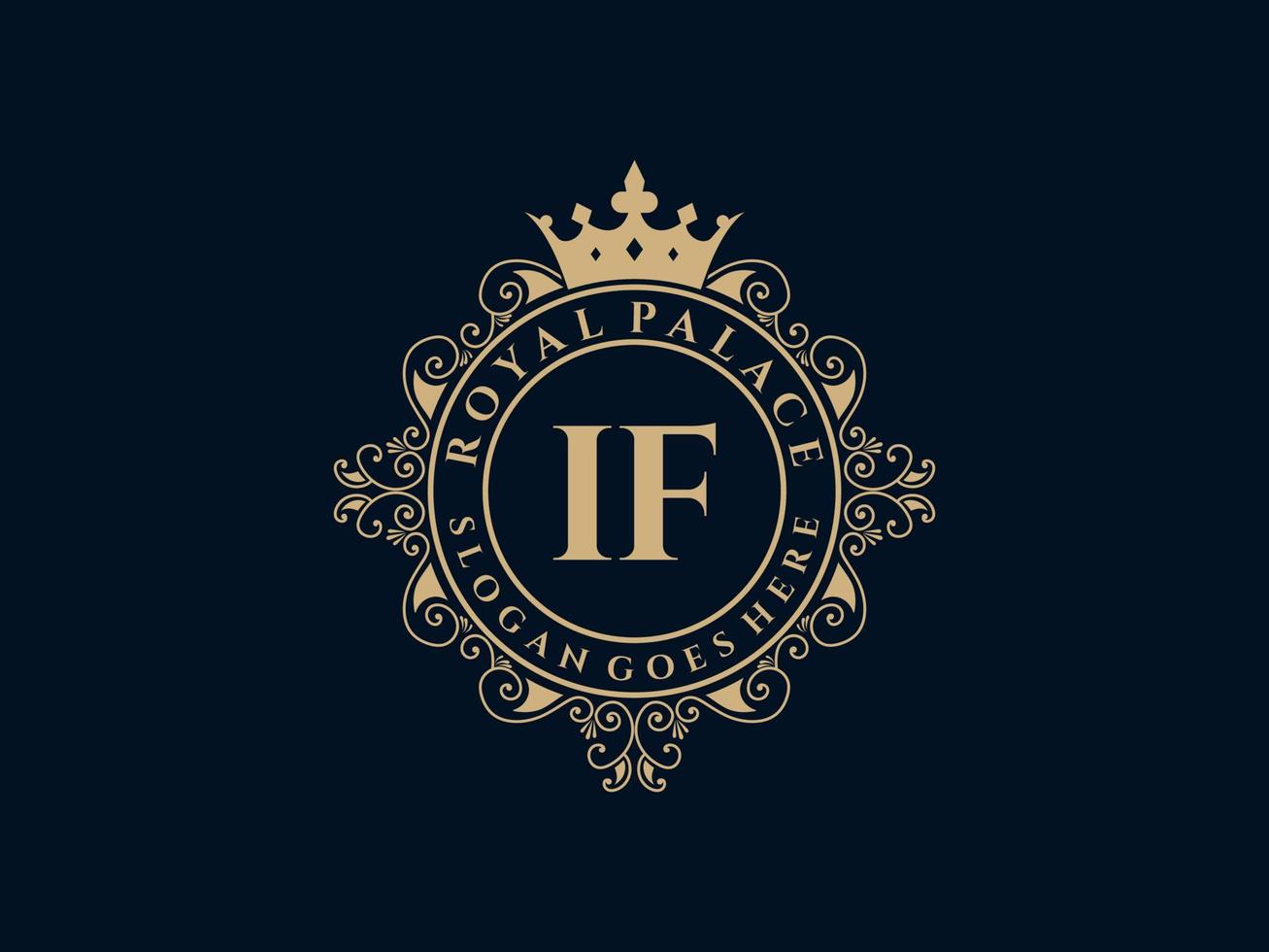 lettre si logo victorien de luxe royal antique avec cadre ornemental. vecteur