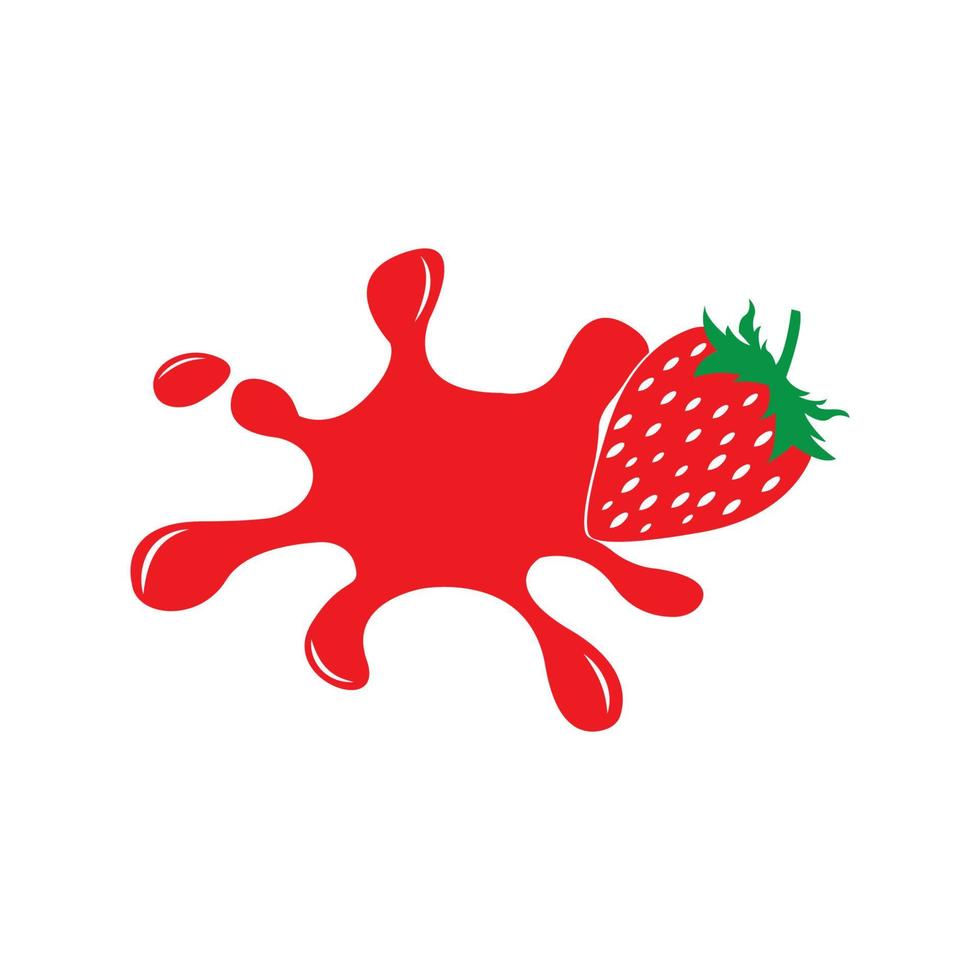 logo d'icône de fraise, création vectorielle vecteur