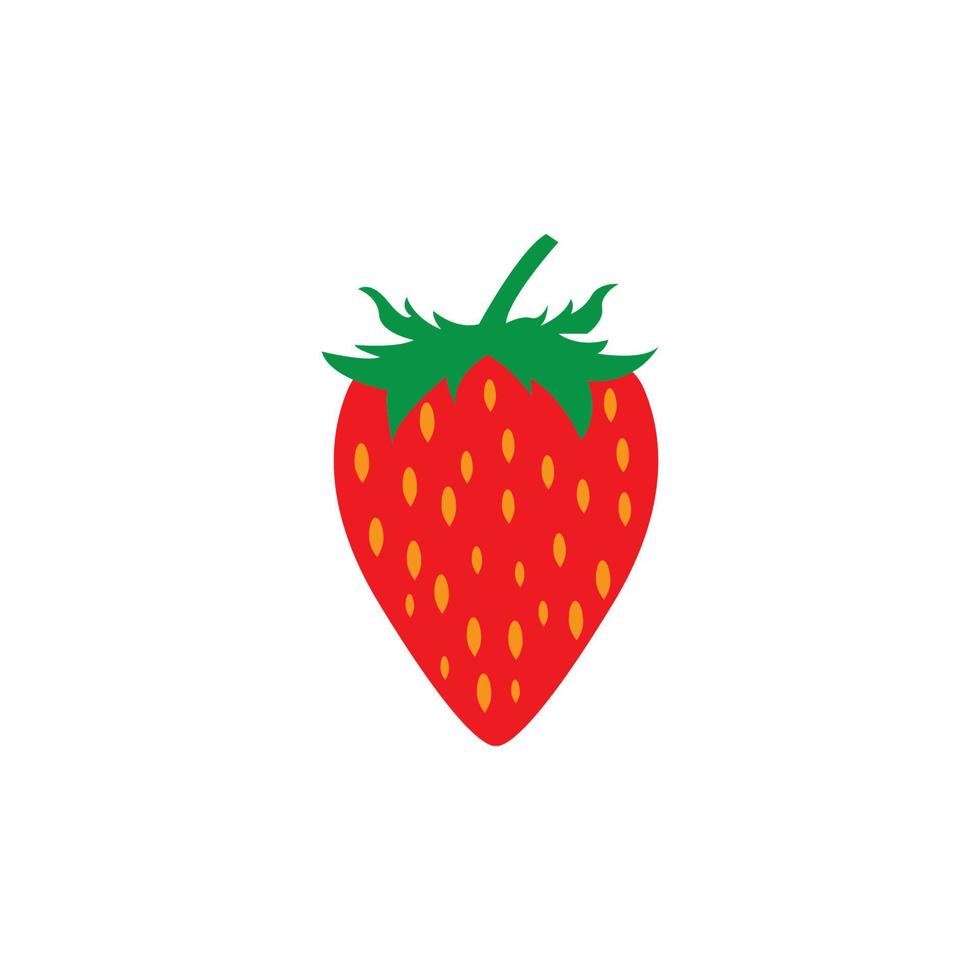 logo d'icône de fraise, création vectorielle vecteur