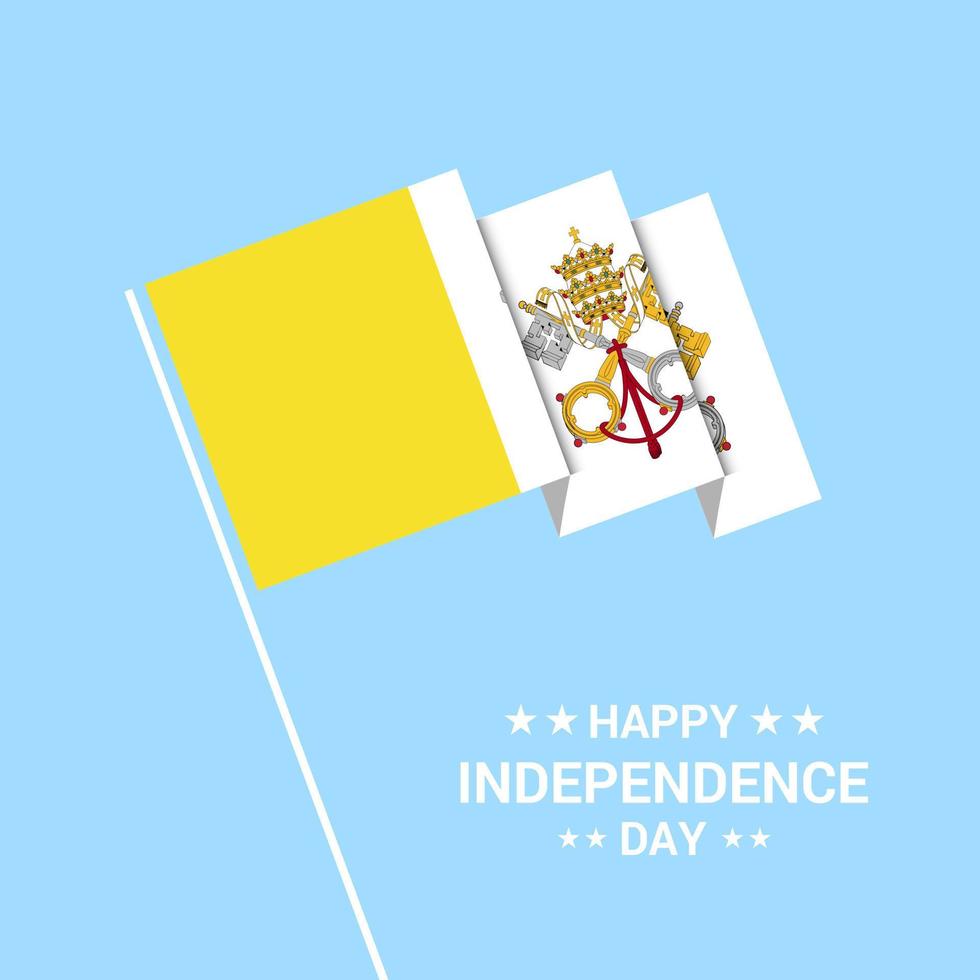 conception typographique de la fête de l'indépendance de la cité du vatican avec vecteur de drapeau