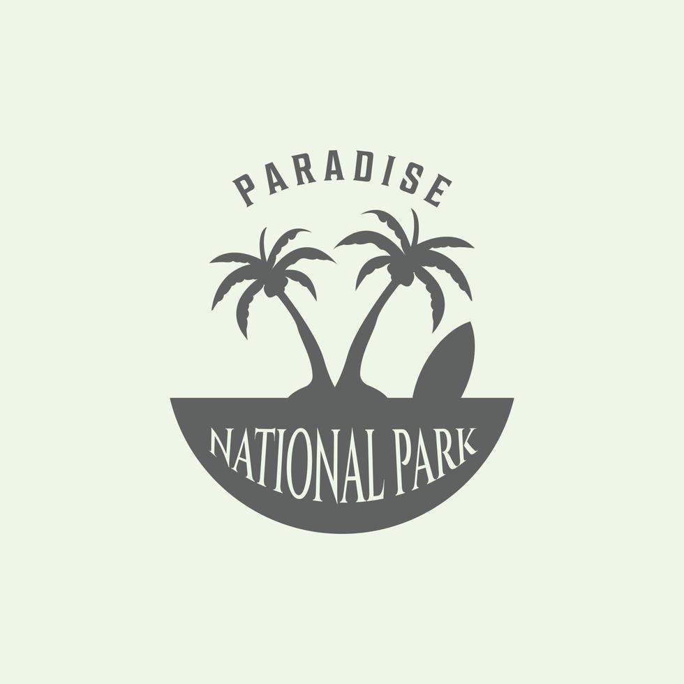 palmier paradis logo vintage illustration minimaliste surf oscar vecteur