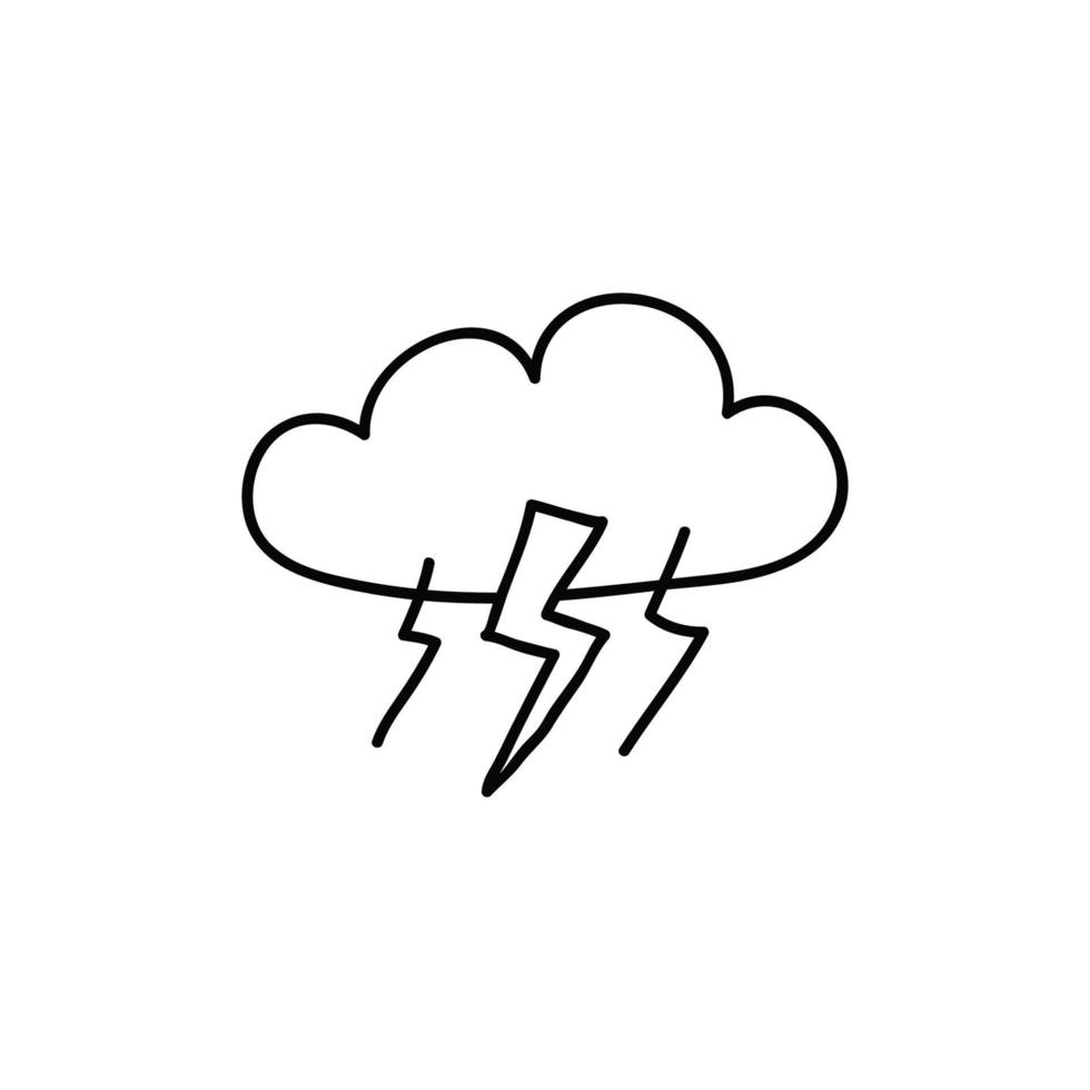 nuage d'orage de doodle. vecteur