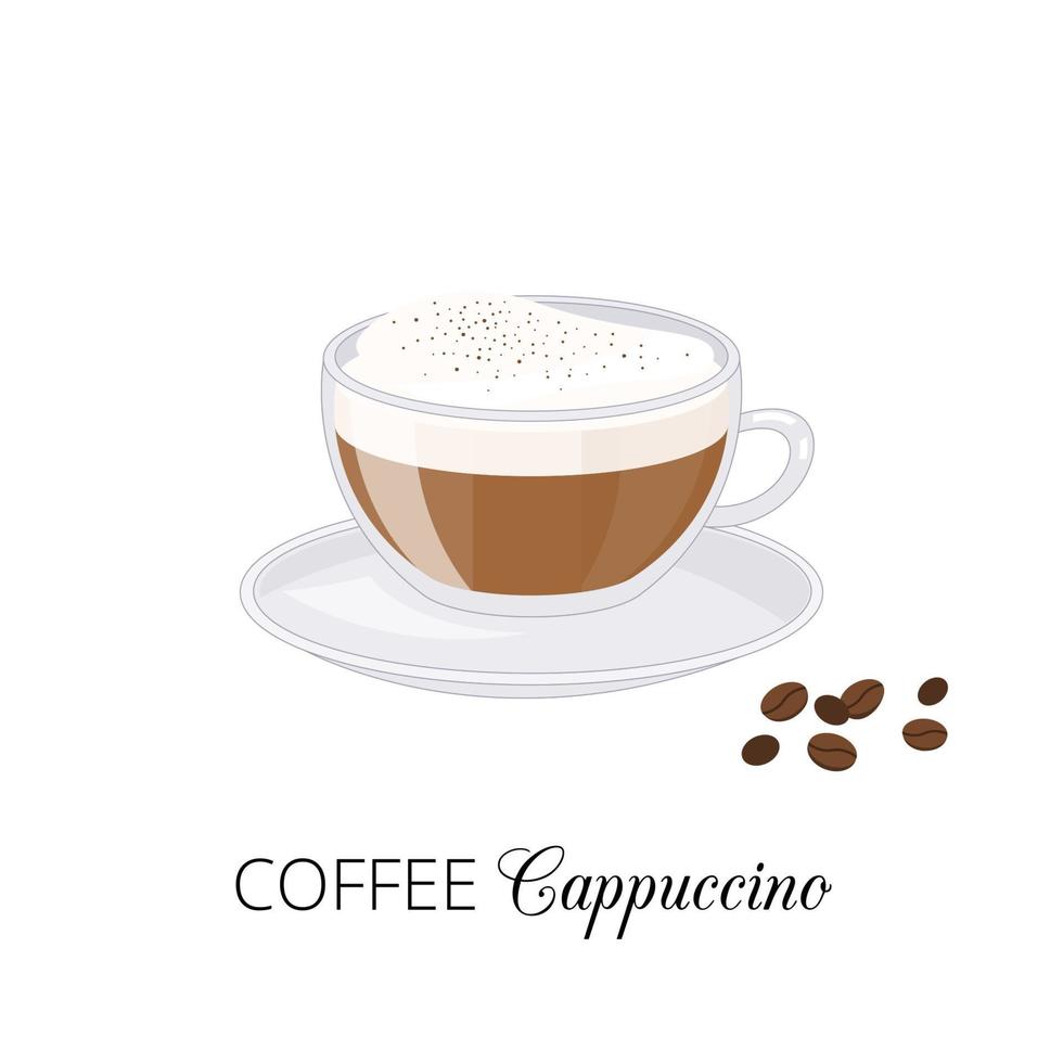 cappuccino de café de dessin animé. vecteur