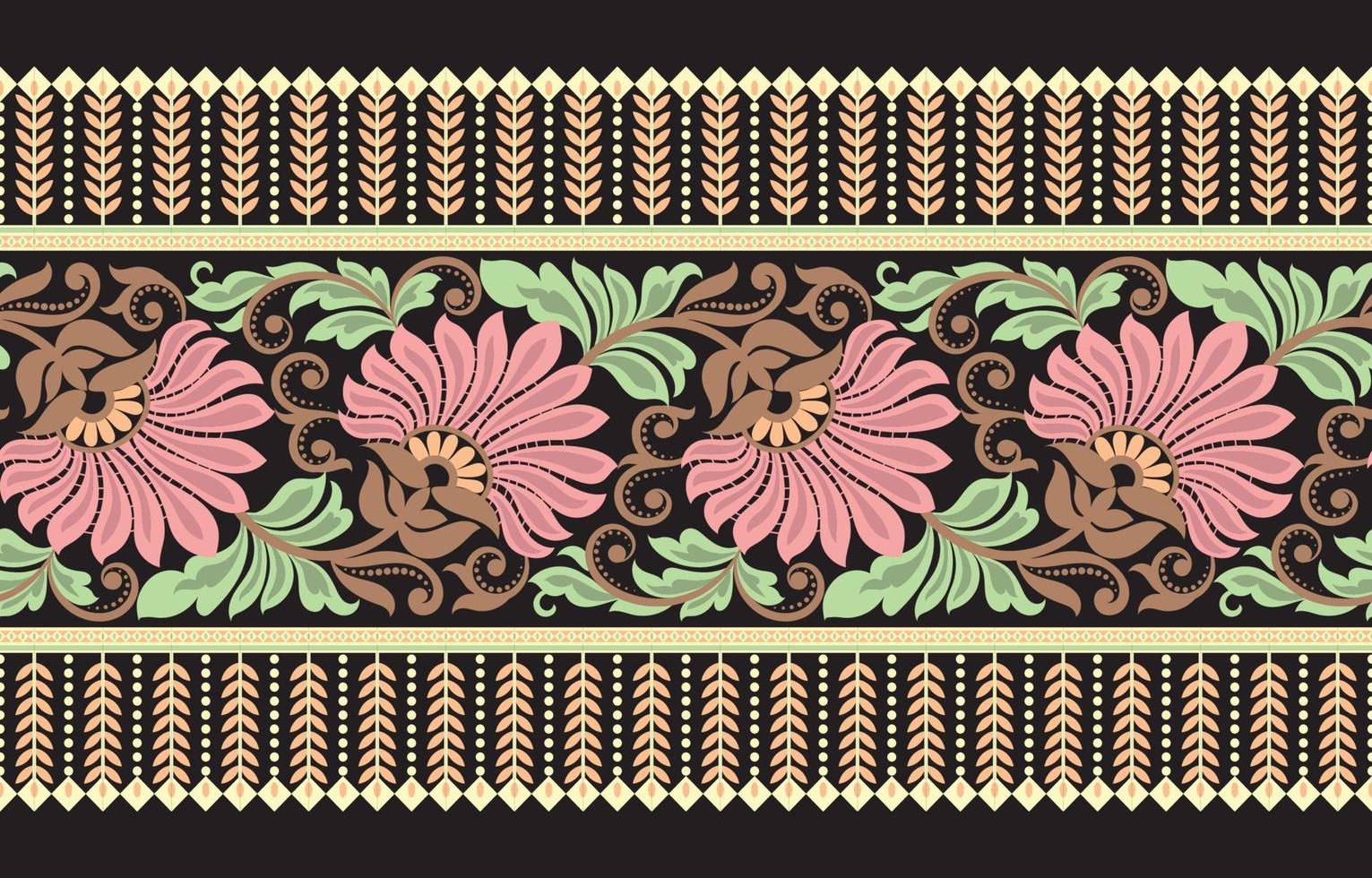 motif géométrique oriental ethnique design traditionnel pour le fond, le tapis, le papier peint, les vêtements, l'emballage, le batik, le tissu, le style de broderie d'illustration vectorielle. vecteur