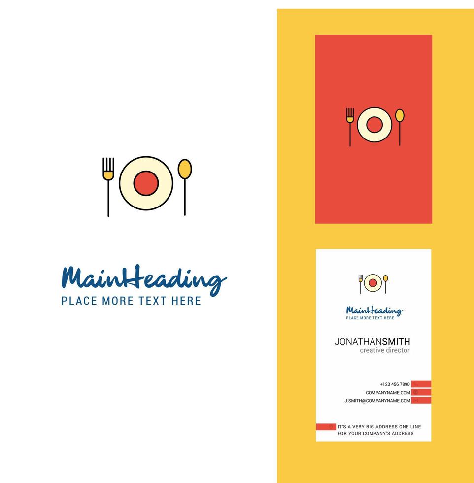 logo créatif alimentaire et vecteur de conception verticale de carte de visite