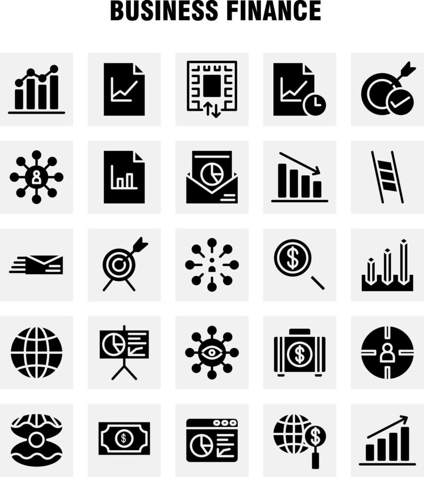 pack d'icônes de glyphe solide de finance d'entreprise pour les concepteurs et les développeurs icônes de porte-documents de sac vecteur