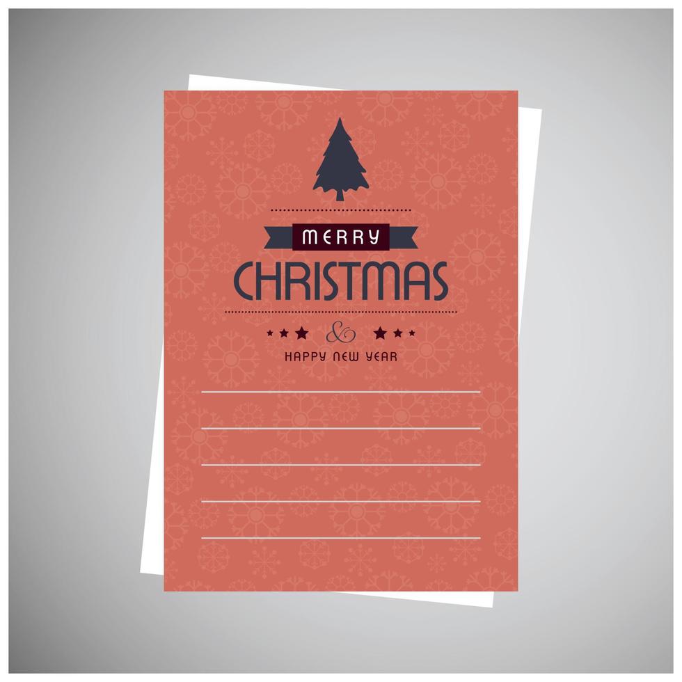 carte de voeux de noël avec un design créatif et un vecteur de typographie