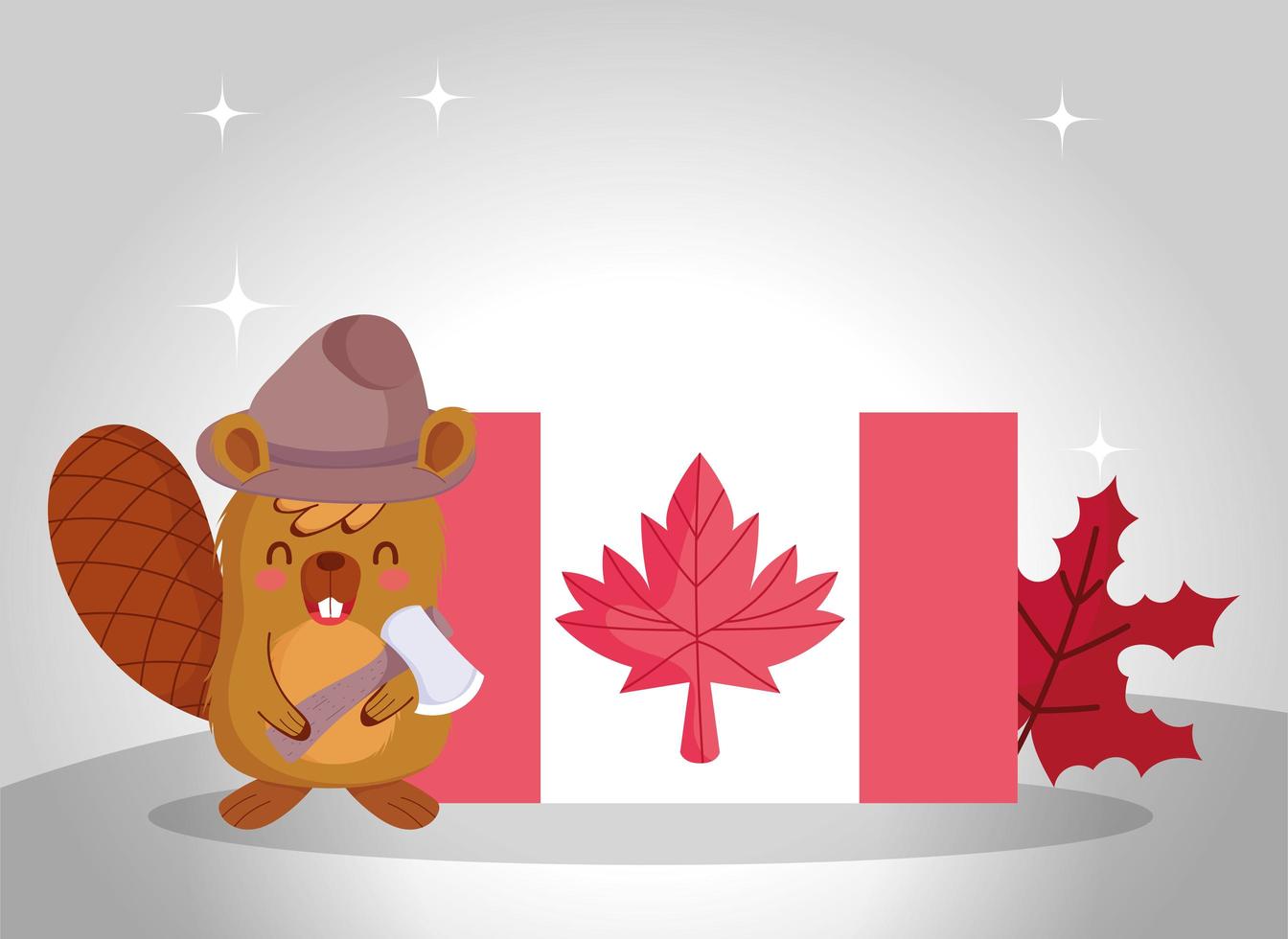 castor canadien pour la célébration de la fête du canada vecteur