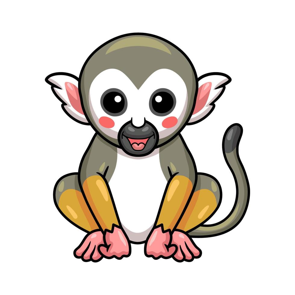 dessin animé mignon petit singe écureuil vecteur