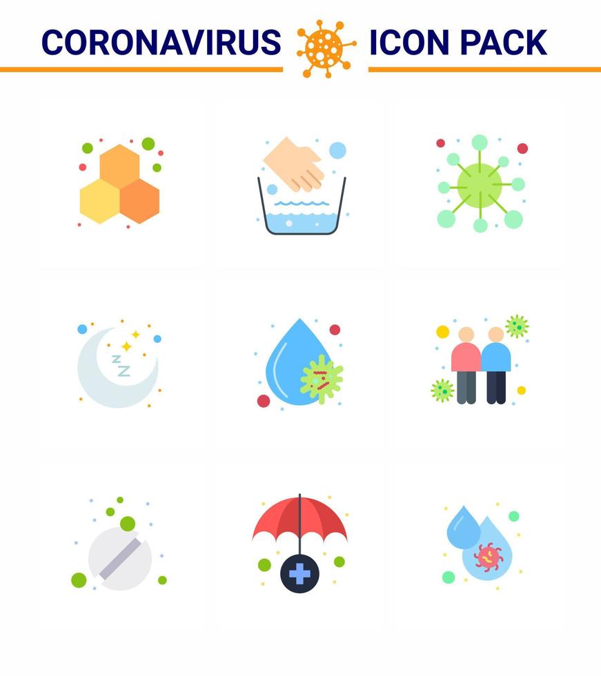 covid19 virus corona prévention de la contamination icône bleue 25 pack tel que l'antigène du sommeil sanguin virus de la nuit coronavirus viral 2019nov éléments de conception de vecteur de maladie
