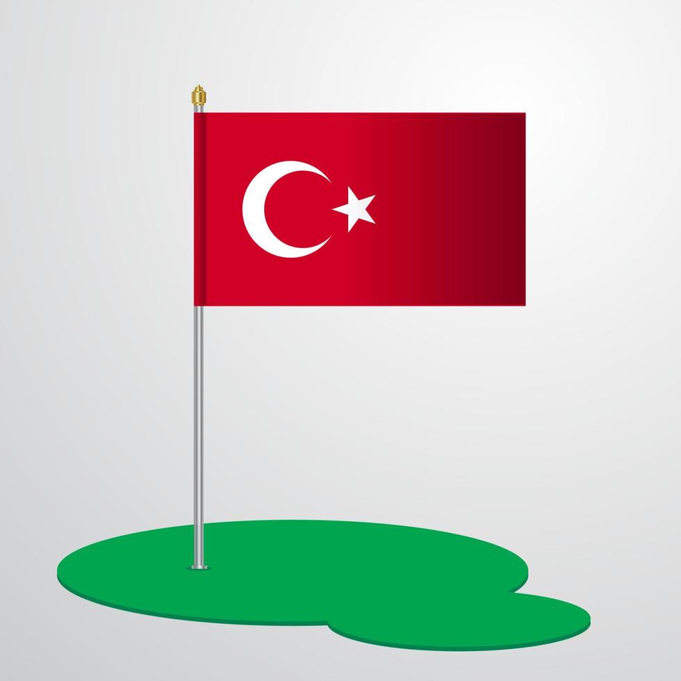 mât de drapeau de la turquie vecteur