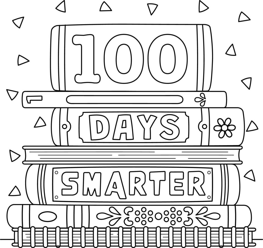 100e jour d'école coloriage plus intelligent pour les enfants vecteur